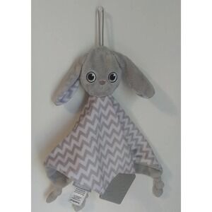 Lovey Security Blanket Sooth Teether Bunny Rabbit BooginHead Gray White READ
